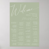 Whimsical Script | Salie groene alfabetische zitpl Poster (Voorkant)