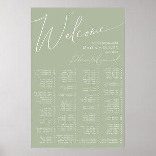 Whimsical Script   Salie groene alfabetische zitpl Poster