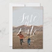 Whimsical Script Save The Date Volledige Foto Magnetische Uitnodiging (Voorkant)