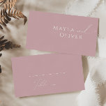 Whimsical Script | Stustachtig Roos met vaste brui Plaatskaartje<br><div class="desc">Introductie van ons verbluffende whimsical script | Duurzame roos platte bruiloft-plaatskaart perfect voor je eenvoudige moderne boho-lentedag. Ons elegante ontwerp omvat een levendig helder, pastelkleurpalet met een chic calligraphy script. Of u nu de voorkeur geeft aan een minimalistische of klassieke stijl, ons unieke bewerkbare product biedt luxe en elegantie, ideaal...</div>