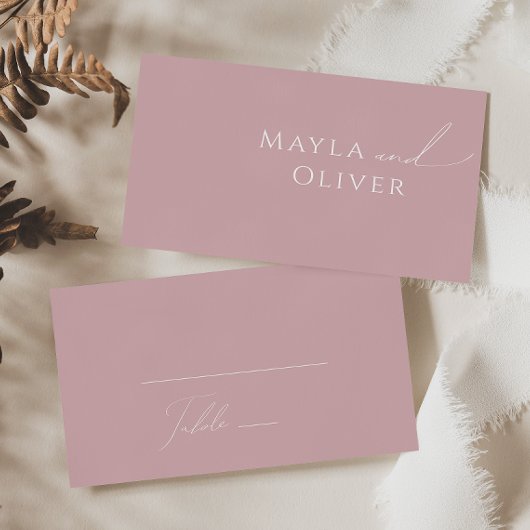 Whimsical Script | Stustachtig Roos met vaste brui Plaatskaartje