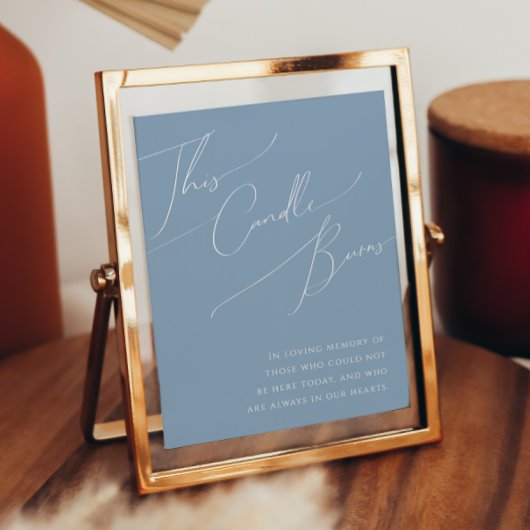 Whimsical Script | Stustblauw Deze kaars branden Poster