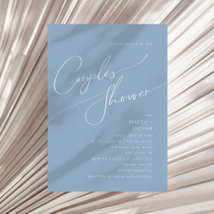 Whimsical Script Stustblauw stelletster Kaart