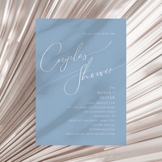 Whimsical Script | Stustblauw stelletster Kaart