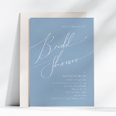 Whimsical Script | Stustblauw Vrijgezellenfeest Kaart