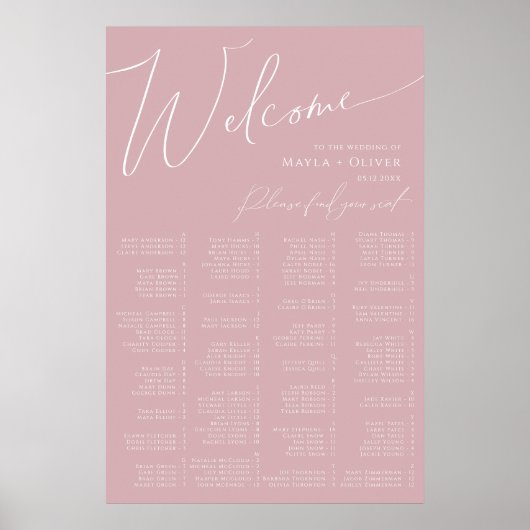 Whimsical Script | Stustmakende Roos Poster (Voorkant)