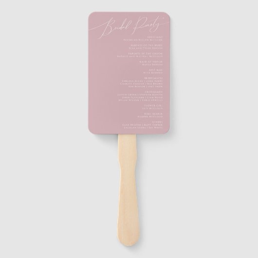 Whimsical Script | Stustprogramma voor Roos-wedden Handwaaier (Achterkant)
