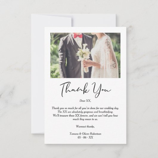 Whimsical Script Thanks Wedding Suppliers Photo Bedankkaart (Voorkant)