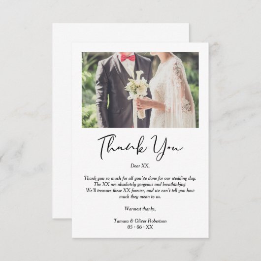 Whimsical Script Thanks Wedding Suppliers Photo Bedankkaart (Voorkant / Achterkant)