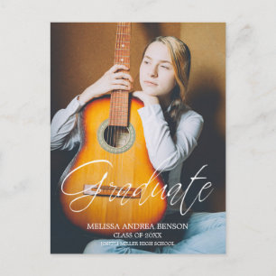 Whimsical Script Typography Afstuderen High School Briefkaart