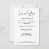 Whimsical Script Typography Afstuderen High School Kaart (Achterkant)