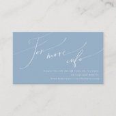 Whimsical Script | Website met een blauwe bruiloft Informatiekaartje (Voorkant)
