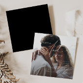 Whimsical Script | Zwart-plein fotoweddenschap Kaart