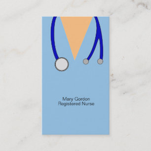 Whimsical Scrubs en Stethoscope Registered Nurse Visitekaartje