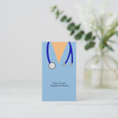 Whimsical Scrubs en Stethoscope Registered Nurse Visitekaartje (Staand voorkant)