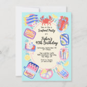 Whimsical Seafood geblikte sardines Feest Kaart (Voorkant)
