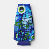 Whimsical Seahorse Coastal Nautical Seaside Blue Flesjeskoeler (Voorkant)