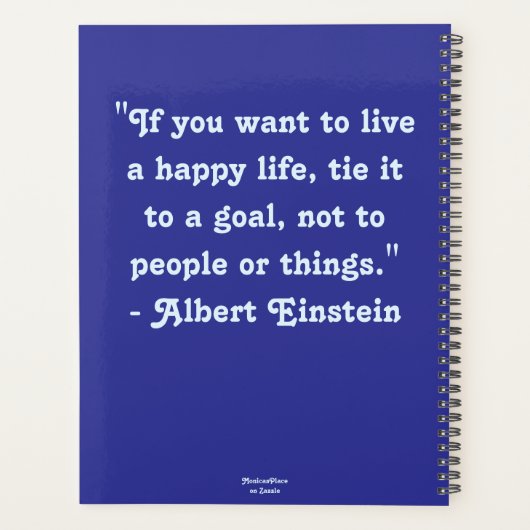 Whimsical Seahorse Coastal Nautical Seaside Blue Planner (Achterkant)