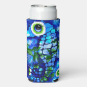 Whimsical Seahorse Coastal Nautical Seaside Blue Seltzer Blikjeskoeler (Seltzer Achterkant)