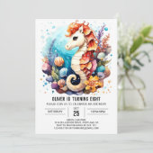 Whimsical Seahorse Splash Verjaardag Kaart (Staand voorkant)
