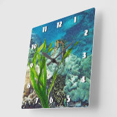 Whimsical Seahorse Vierkante Klok (Hoek)