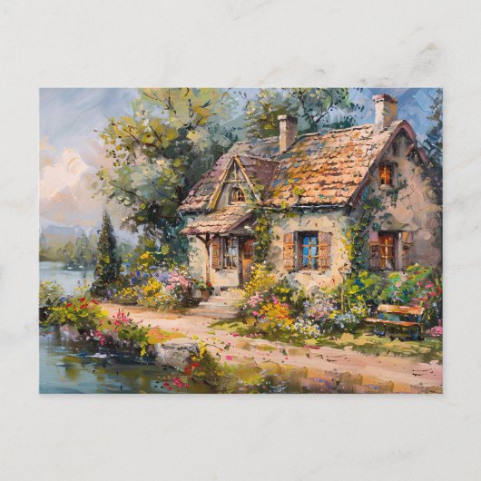 Whimsical Seaside Cottage Core Briefkaart (Voorkant)