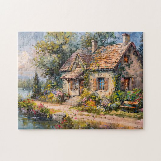 Whimsical Seaside Cottage Core Legpuzzel (Horizontaal)
