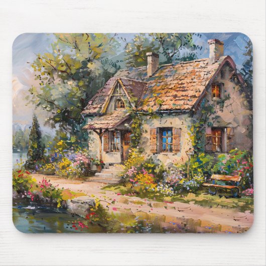 Whimsical Seaside Cottage Core Muismat (Voorkant)