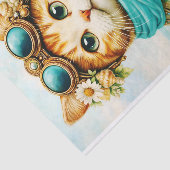 Whimsical Seaside Steampunk Cat FE8 Decoupage Tissuepapier (Detail)