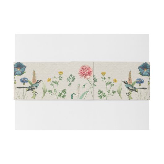 Whimsical Secret Garden Wildbloemen Uitnodigingen Wikkel (Achterkant Voorbeeld)