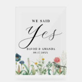 Whimsical Secret Garden Wildflower Lijst Acryl Bord (Voorkant)