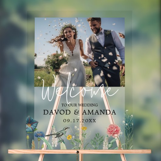 Whimsical Secret Garden Wildflower Lijst Foto Acryl Bord (Neutraal)