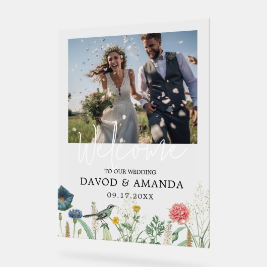 Whimsical Secret Garden Wildflower Lijst Foto Acryl Bord (Hoek)