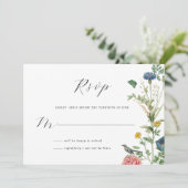 Whimsical Secret Garden Wildflower RSVP-kaart Kaart (Staand voorkant)