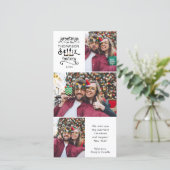 Whimsical selfie Factory Groeten 3 foto's Feestdagenkaart (Staand voorkant)