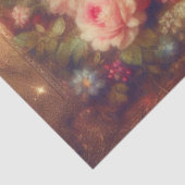 Whimsical Shabby Chic Floral Calico Cat Decoupage Tissuepapier (Detail)