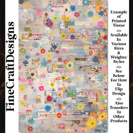 Whimsical Shabby Chic Retro Collage BP6B Decoupage Tissuepapier