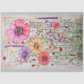 Whimsical Shabby Chic Wildflowers S8L Decoupage Tissuepapier (Voorkant)