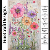 Whimsical Shabby Chic Wildflowers S8R Decoupage Tissuepapier