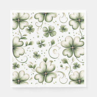 Whimsical Shamrock and Swirl Irish-Themed  Servet