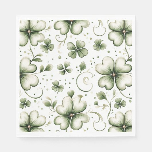 Whimsical Shamrock and Swirl Irish-Themed  Servet (Voorkant)