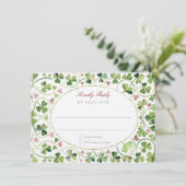 Whimsical Shamrock & Hearts Wedding RSVP Kaart (Staand voorkant)