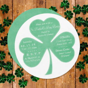 Whimsical Shamrock St. Patrick's Day Party Kaart