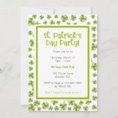 Whimsical Shamrocks St. Patrick's Day Party Kaart (Voorkant)