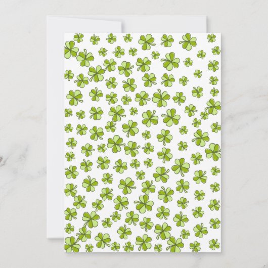 Whimsical Shamrocks St. Patrick's Day Party Kaart (Achterkant)