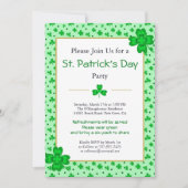 Whimsical Shamrocks St. Patrick's Day Party Uitnod Kaart (Voorkant)