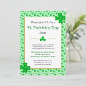 Whimsical Shamrocks St. Patrick's Day Party Uitnod Kaart (Staand voorkant)