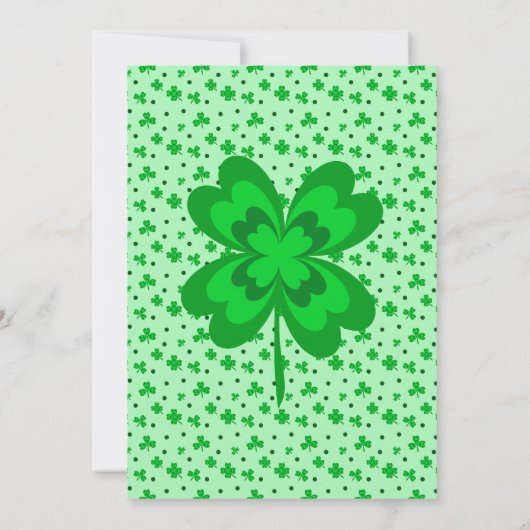 Whimsical Shamrocks St. Patrick's Day Party Uitnod Kaart (Achterkant)
