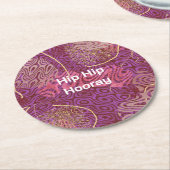Whimsical Shapes Hip Hip Hooray Party Ronde Kartonnen Onderzetter (Gebogen)