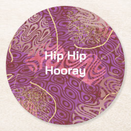 Whimsical Shapes Hip Hip Hooray Party Ronde Kartonnen Onderzetter